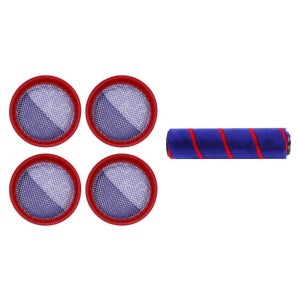 디베아 D18 브러시 1 개 & 진공 청소기 교체 세척 가능 필터 4 개