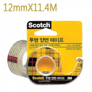 3M 스카치 투명 양면 테이프 137D (12mmx11.4M)