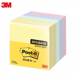 3M 포스트잇 일반노트 알뜰팩 654-5A (76x76mm) 5패드 메모지