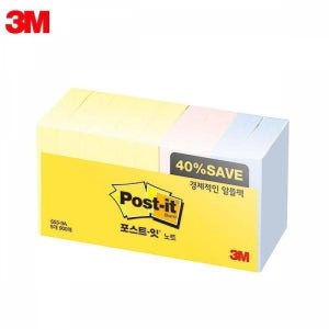 3M 포스트잇 일반노트 653-9A (51x38mm) 9패드 메모지
