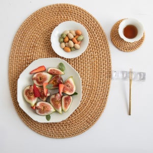 [감성 홈카페 라탄 테이블 매트] 테이블데코 티코스터 식탁꾸미기 주방인테리어 테이블세팅