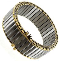 MILANO WATCHBANDS 20-24mm Hadley Roma IP Gold Plate Stainless Steel Mens Expansion Band 7767