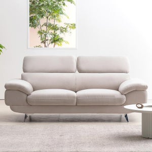 몬스터 아쿠아텍스 이지클린 거실 푹신한 신혼부부 넓은 패브릭 소파 스툴 Event, 오트밀 베이지, 3인용