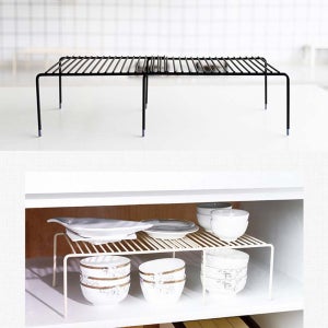 길이조절 주방선반 화이트(확장형) 싱크대선반 접시정리대 그릇정리대 주방정리 다용도