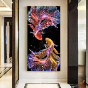 대형 보석 십자수 비즈 큐빅 구슬 비단잉어 50x100cm 국내제작