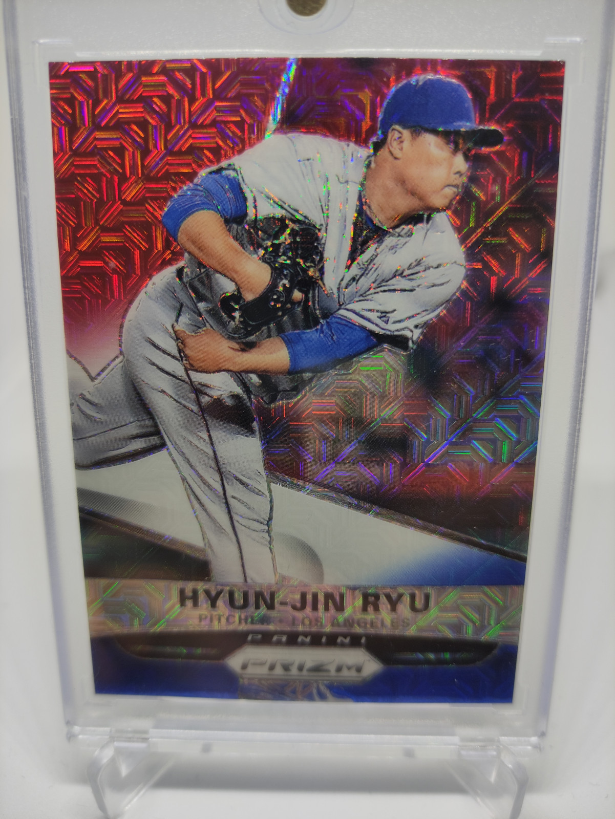 2015 Panini Prizm RED WHITE BLUE 76번 류현진 야구 MLB 카드