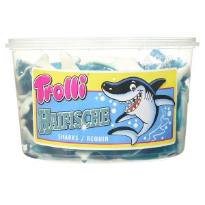 트롤리 샤크 피쉬 젤리 1.2kg Trolli Shark Fish – Foam Rubber Jelly Beans Sweets – Box – 1.2 kg