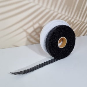 리본 - 블링 스트라이프 오간디 폭 10mm 블랙 - 약5yd , 포장 재료 diy