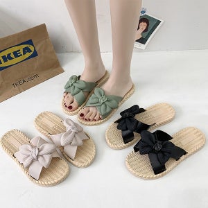 여름 리본슬리퍼 말랑한 여성쪼리 해변 물놀이 사무실