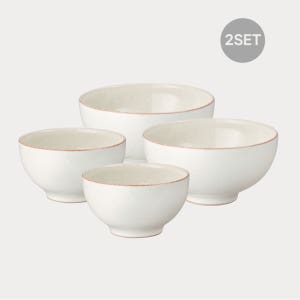 [덴비] 2인 밥,국공기 4P 세트 (5컬러)