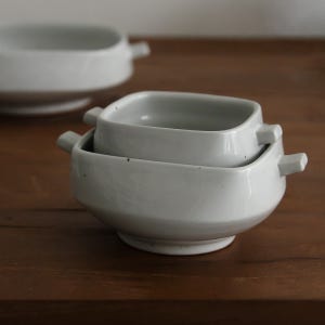 핸드메이드 담 사각 공기와 대접 택1 깊은 사각볼S밥그릇 사기그릇 도자기 밥공기 국산 예쁜그릇 선물