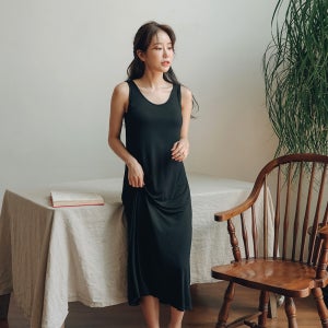 모달 캡내장 롱 레이어드 이너 민소매 원피스 속옷없이 입는 나시원피스
