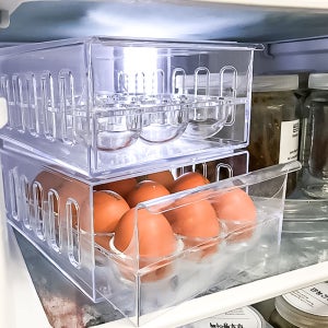 2단24구 에그트레이 달걀서랍식 투명크리스탈 계란보관함 미끄럼방지스티커