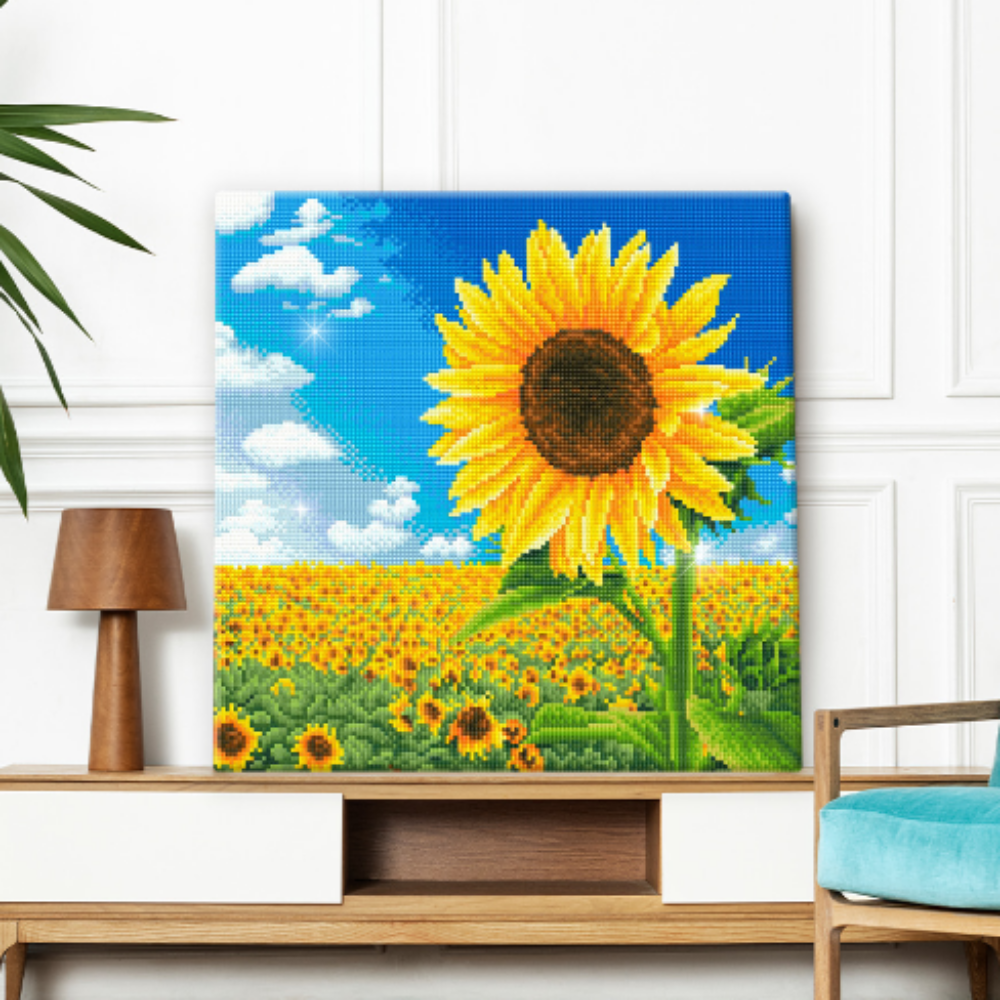 해바라기 친구 보석십자수 40x40 DIY 캔버스형