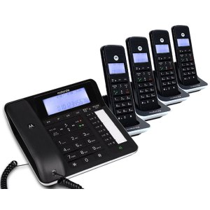 모토로라 발신자표시 자동응답 유무선전화기 C7201A 1대+증설3대 블랙