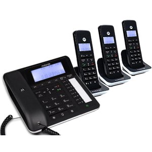 모토로라 발신자표시 자동응답 유무선전화기 C7201A 1대+증설2대 블랙
