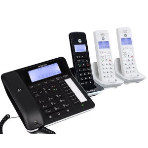 모토로라 발신자표시 자동응답 유무선전화기 C7201A 1대+증설2대 블랙