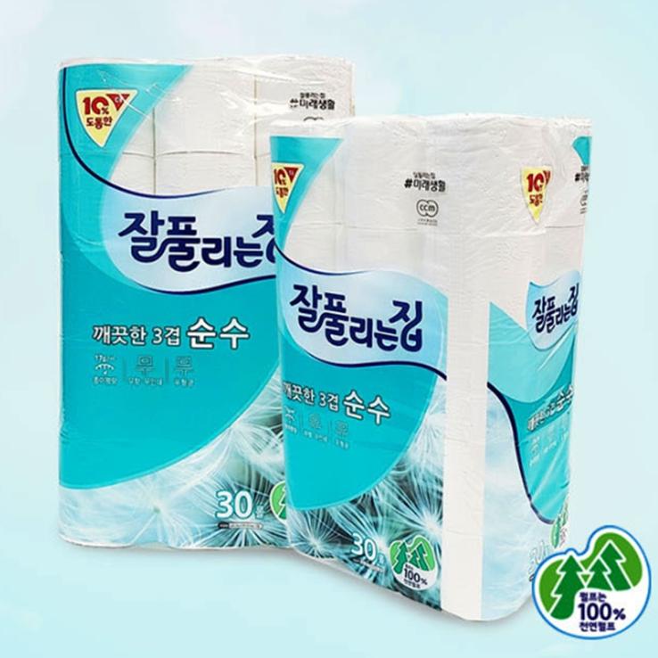 롤 3겹화장지 먼지안나는휴지 가정용 먼지없는화장지