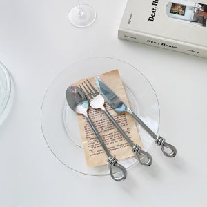 MDA 포링 스텐양식기 테이블 디저트 나이프 스푼 포크빈티지 앤틱 커트러리 세트