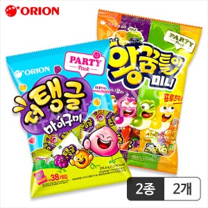 오리온 더탱글 마이구미 372g+왕꿈틀이 미니 336g 대용량젤리 과일젤리 어린이간식