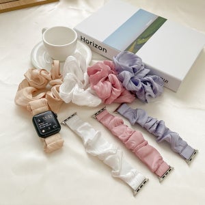 [무배] 애플워치 스트랩+심플 실크 곱창 밴드 set