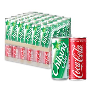 코카콜라 250ml 30캔 한박스+칠성사이다 250mlx30캔