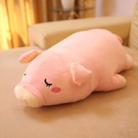 바디필로우 안고자는 쿠션 U자형 귀여운 핑크돼지 엎드려 뽀글뽀글 인형 잠자는 아기 돼지 베개 인형녀000230917