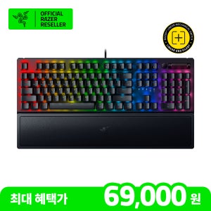 레이저코리아 Razer BlackWidow V3 Linear KR 게이밍키보드 블랙 옐로우축