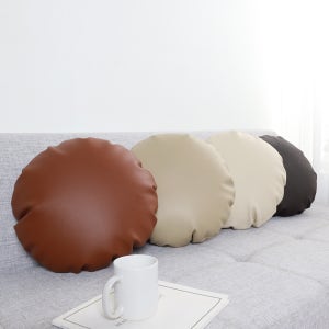국내생산 북유럽 동그란 원형 가죽 쇼파 등받이 쿠션 40Cm