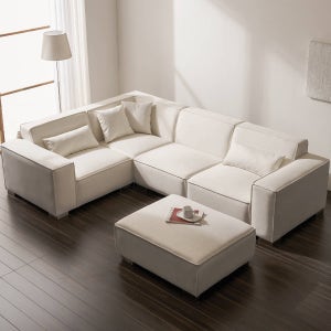 [희망일배송] 도모디자인 칼리아 4인용 6인용 8인용 코너 모듈형 구스다운 조야 이지클린 기능성 패브릭 소파