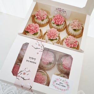 꽃송이 한입설기(4구,6구세트) 부모님선물 스승의날 답례떡 기업행사미니컵케이크