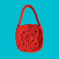 Rope Square Bag (Orange) (핸드메이드 코바늘가방)