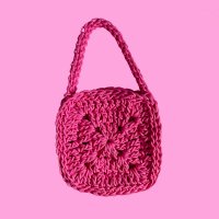 Rope Square Bag (Pink) (핸드메이드 코바늘가방)