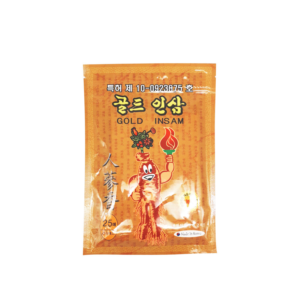 골드 인삼 패드 1팩 25매입 특허상품 파스 패치 무릎 손목 다리 관절통증