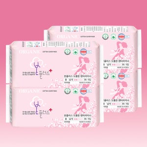 유기농본 생리대 본플러스 국산 유기농 순면커버 롱라이너, 36개입, 4팩