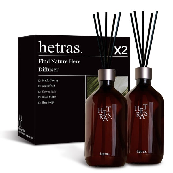 헤트라스 프리미엄 대용량 디퓨저 500mlx2개 선물세트 실내방향제 인테리어 블랙체리