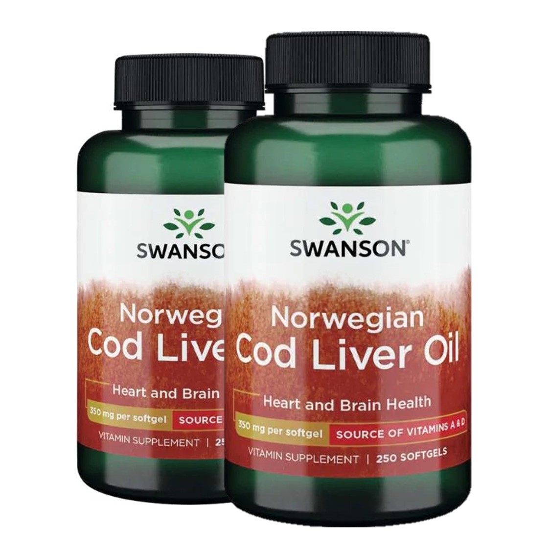 스완슨 노르웨이산 코드<b>리버</b>오일 <b>350</b>mg 대구간유 오메가3 비타민 250정 X 2팩