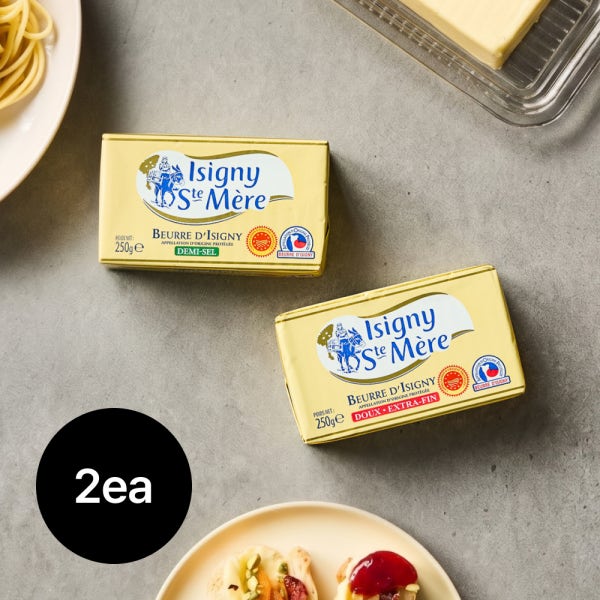 [슈퍼적립] 이즈니 AOP버터 브릭 250g+250g (비가염, 가염) 총 500g