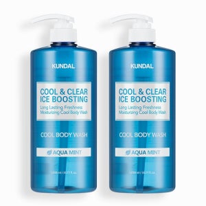 쿤달 쿨 앤 클리어 아이스 부스팅 쿨 바디워시 아쿠아민트 1058ml 2구