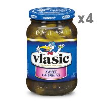 미국 Vlasic 스위트 저킨스 미니 통 오이 피클 473ml (4개) Sweet Gherkins Mini Sweet Pickles