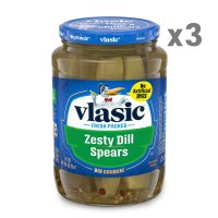 미국 Vlasic 제스티 딜 스피어스 오이 피클 710ml (3개) Zesty Dill Pickles Spears