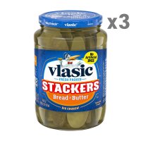 미국 Vlasic 스태커스 스위트 오이 피클 칩 710ml (3개) Stackers Bread & Butter Sweet Pickles