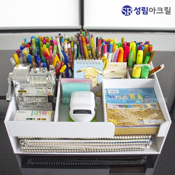 색종이정리함 미술 스케치북 꽂이 대용량 보관함 놀이 책상 정리대 괴물용량