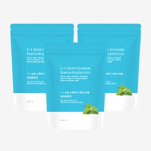 [설탕대체 대체당] 자연지애 눈꽃 스테비아 에리스리톨 1kg, 3개