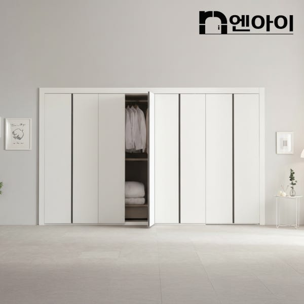 엔아이 베이직 안방 작은방 여닫이 맞춤 붙박이장 화이트 30cm