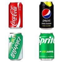 음료수 뚱캔 캔음료 코카콜라 펩시제로 칠성사이다 355ml 각 8개 총 24개 업소용 사무실 도매