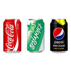 코카콜라 펩시제로 칠성사이다 355ml 각 8개 총 24개 업소용 음료수 도매 뚱캔