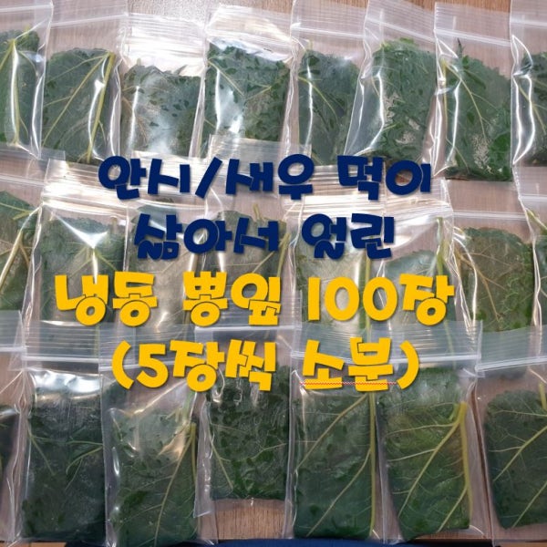 안시 새우 애플스네일 달팽이 먹이 삶은 냉동 뽕잎 50장 100장
