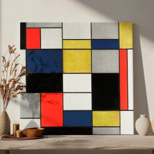 피에트 몬드리안 작품전 수험생 공부방 액자 구성A 정6호 40x40cm 명화 캔버스액자