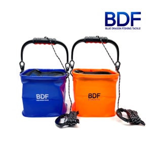 청룡조구 다용도 컬러 두레박 오렌지 블루 살림통/밑밥통 접이식 바다낚시용품